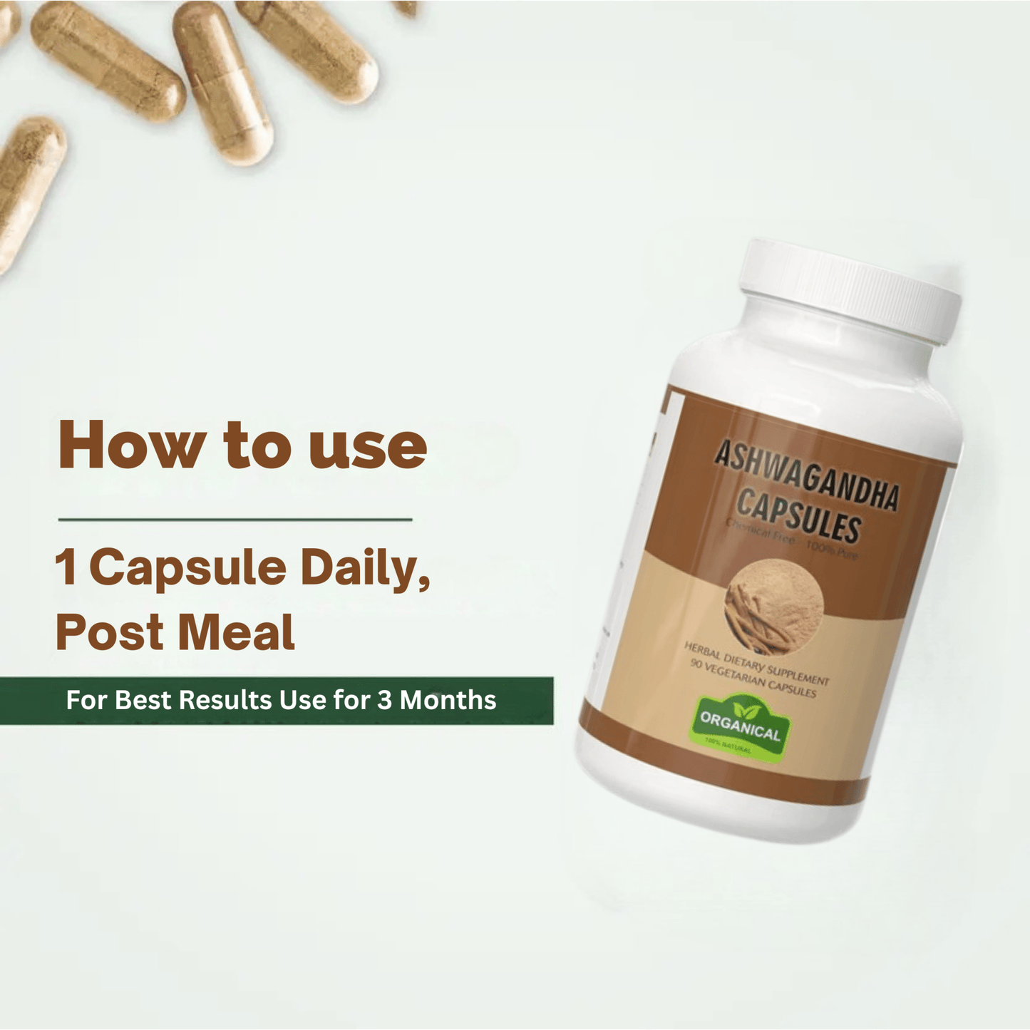 Ashwagandha 90 Capsules – Stress Free Life, Focus & Neend Behtar